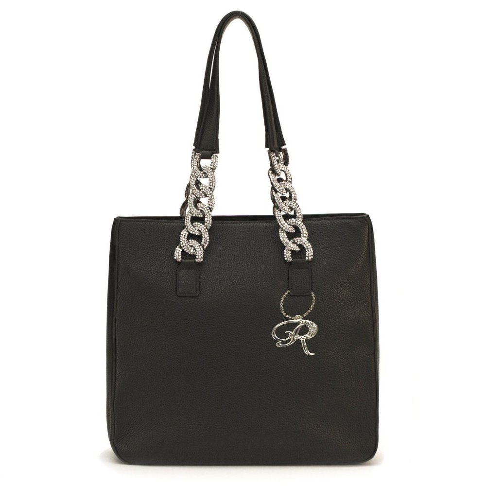 Raviani Tote Bag Black Pebble Grain Leather Handbag